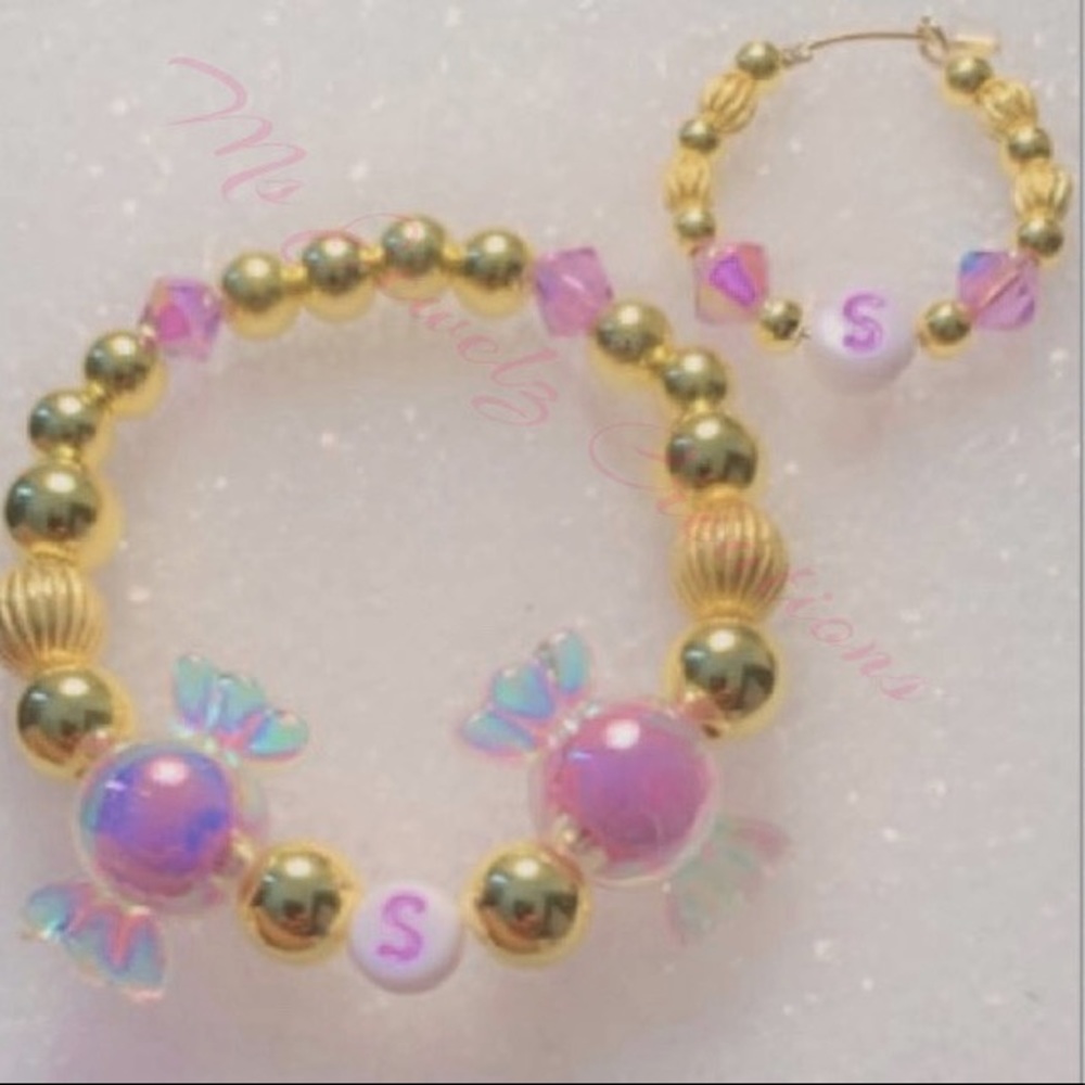 Kids earrings and bracelet set